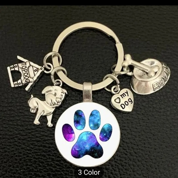 New galaxy dog paw print keychain - Picture 3 of 5